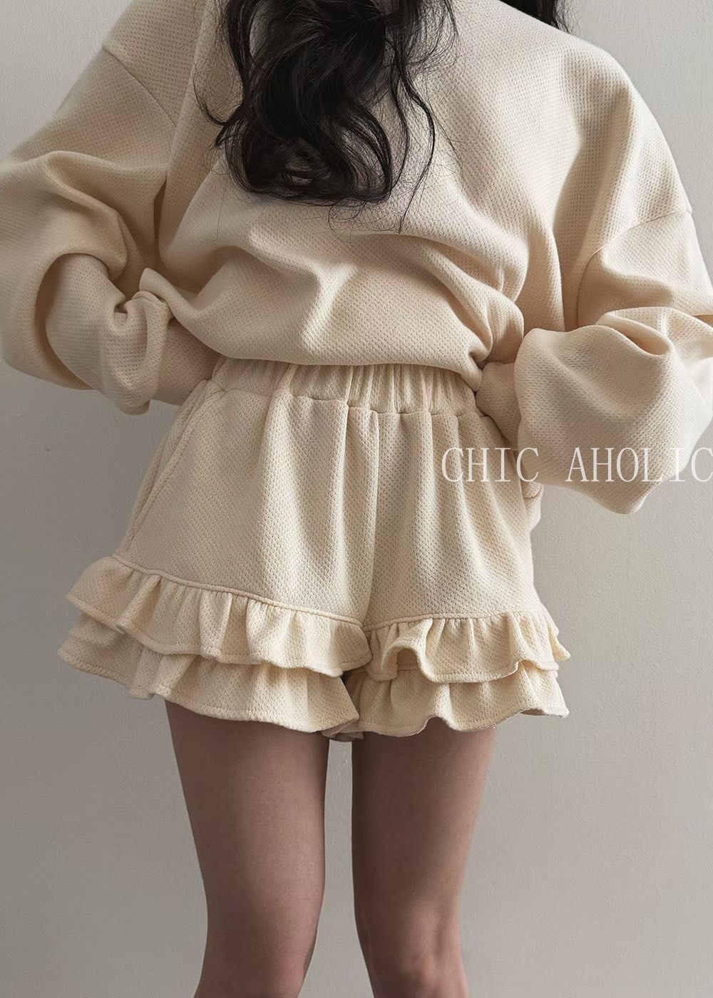 FEB20鬆餅小格荷葉短褲