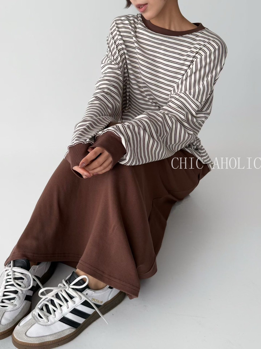 FEB29春天的海莉條紋大學T