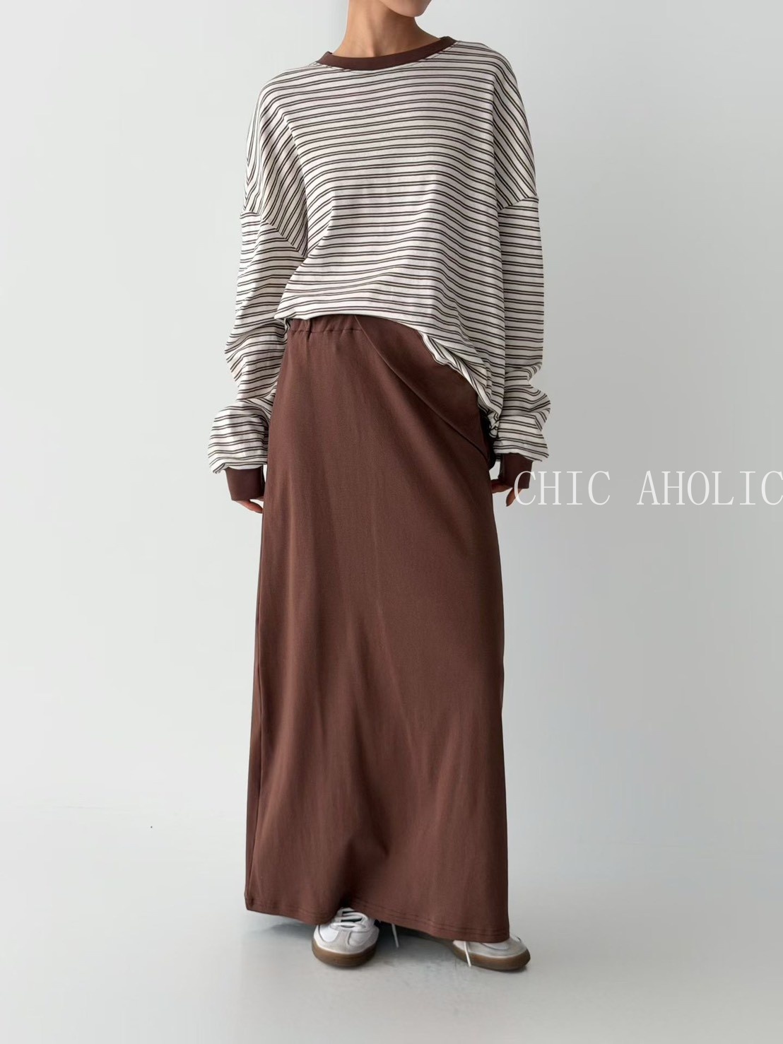 FEB30寬頭6cm長棉裙