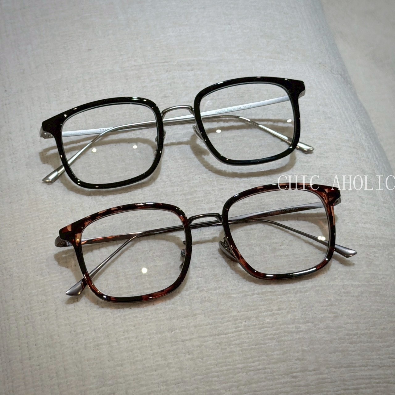 FEB31鼻墊款有琥珀平光眼鏡