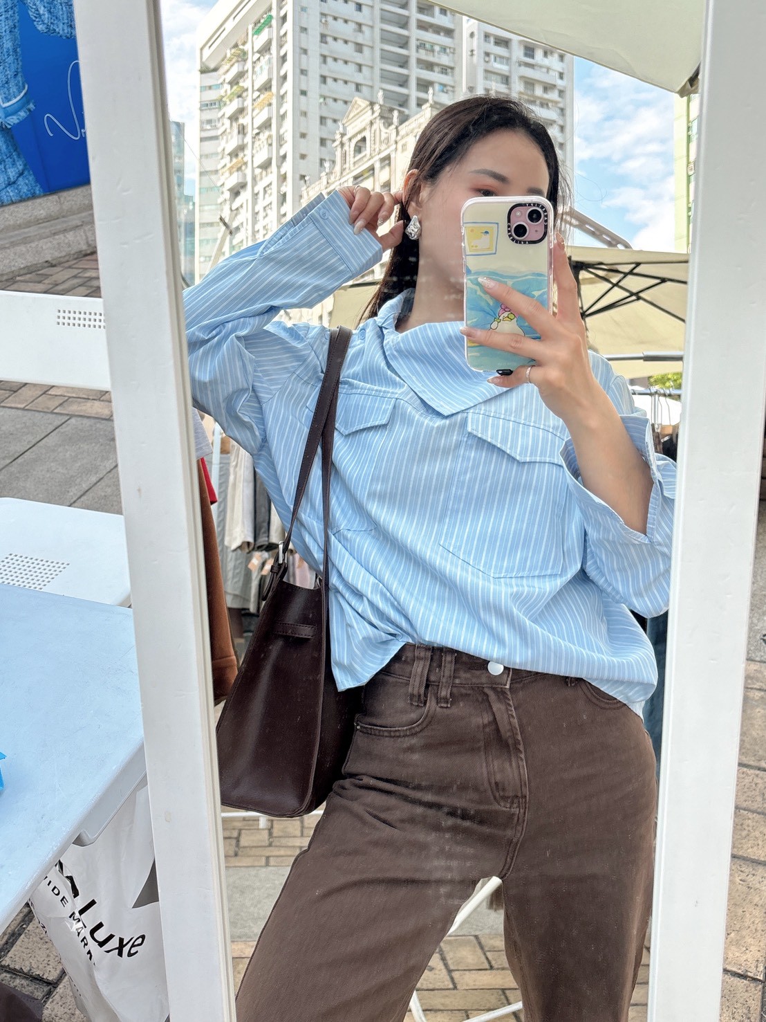 FEB36:斜反折領尖口袋襯衫