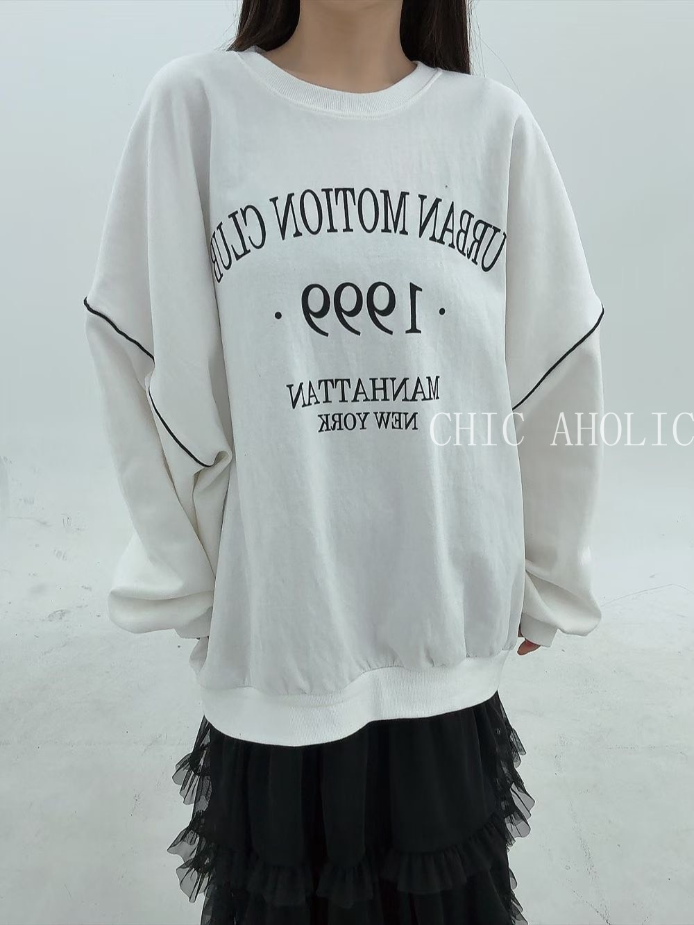 SSR23 立體斜邊字母寬鬆衣