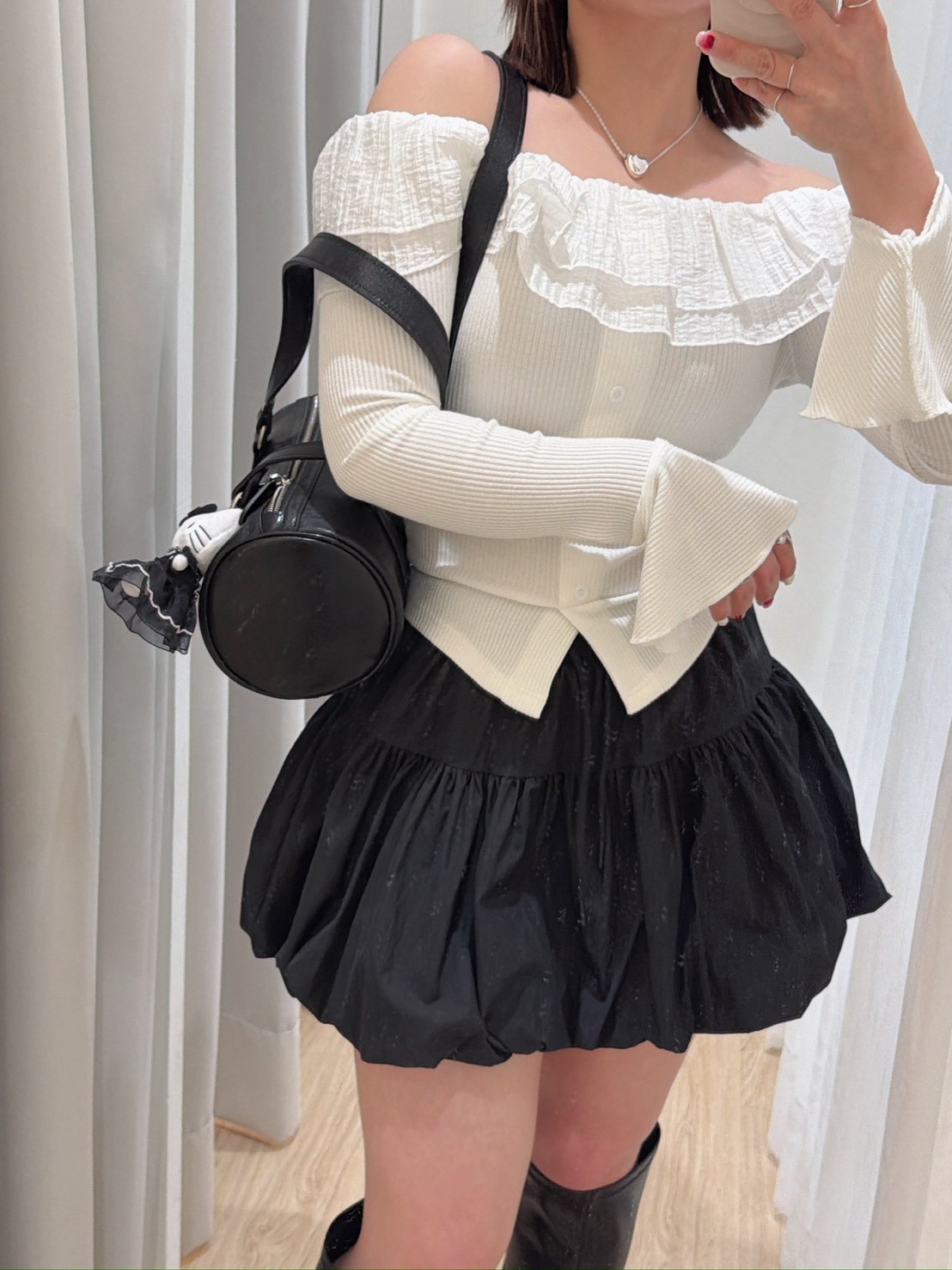 WQ14沙沙挺布花苞裙