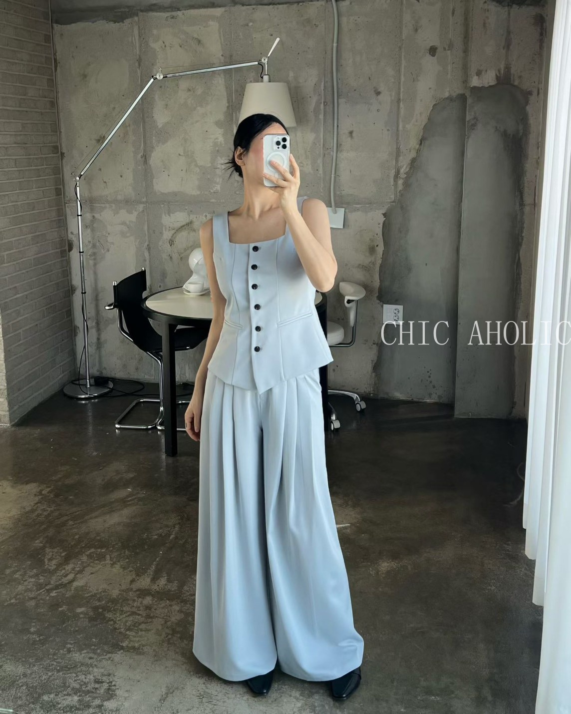 NY22春26藍紫色西裝褲