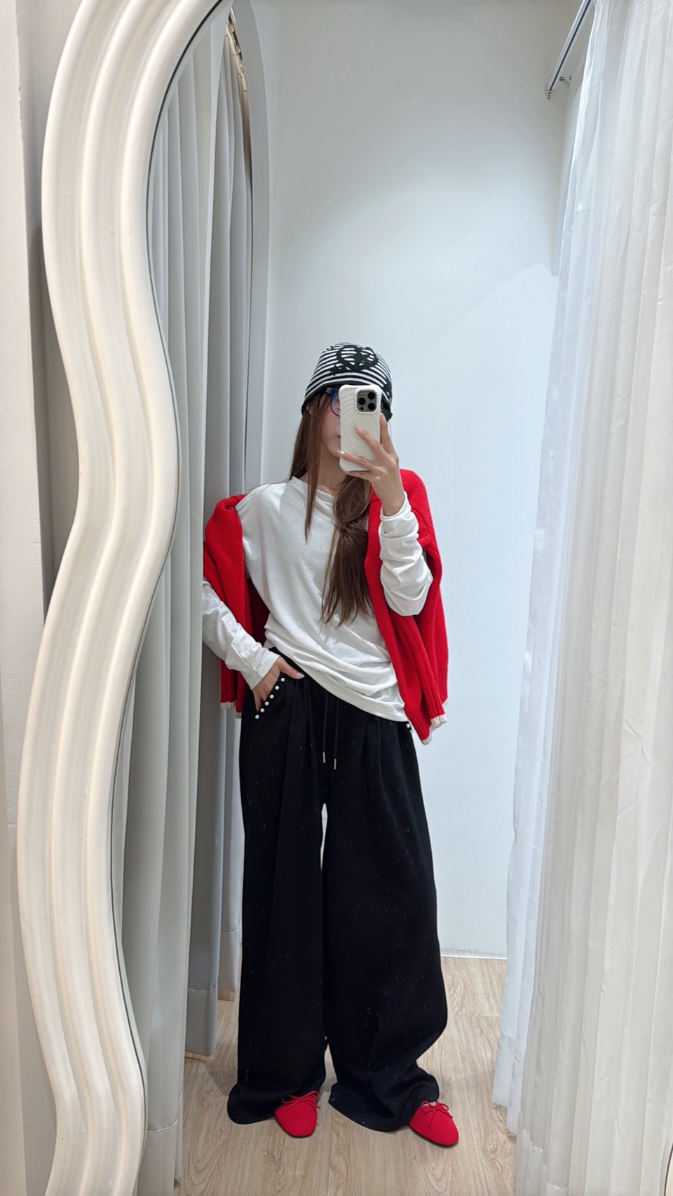 NY02珍珠口袋寬棉褲