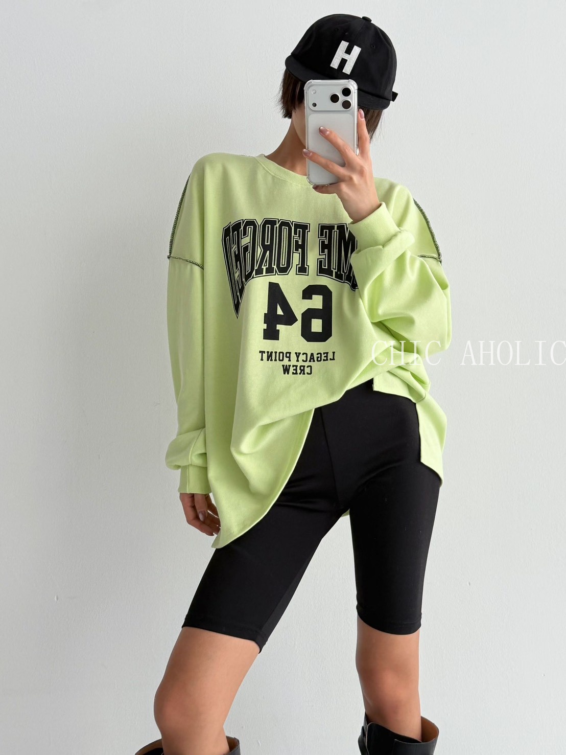 NY08袖口立體線條大T