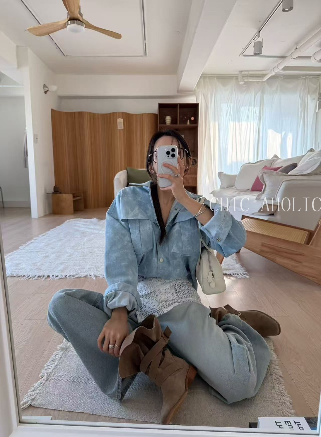 NY19牛仔渲染襯衫外套