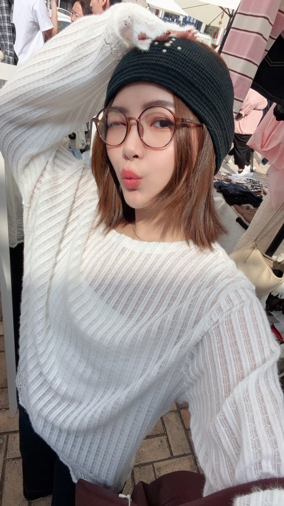 NE14光芒鉚釘條紋髮帶