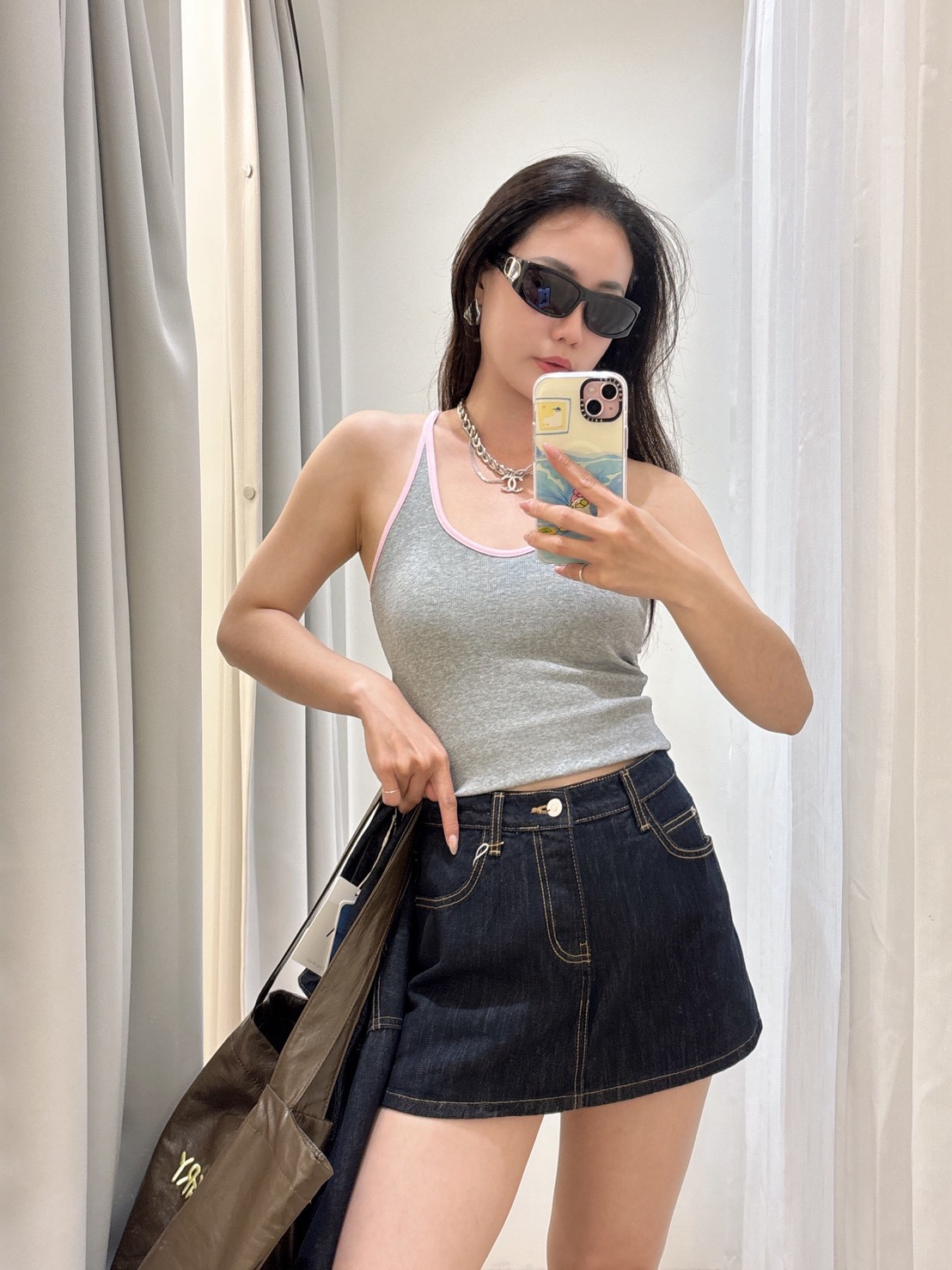 NE50丹寧原色牛仔短褲裙