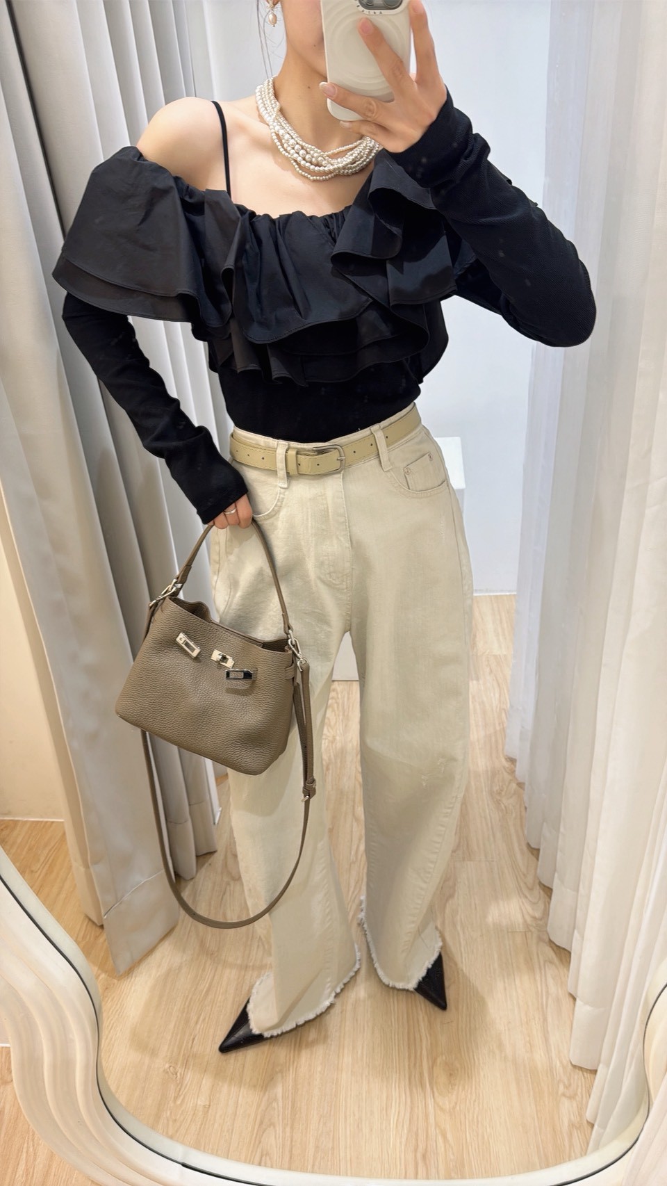 NE54大片荷葉領派對女孩衣