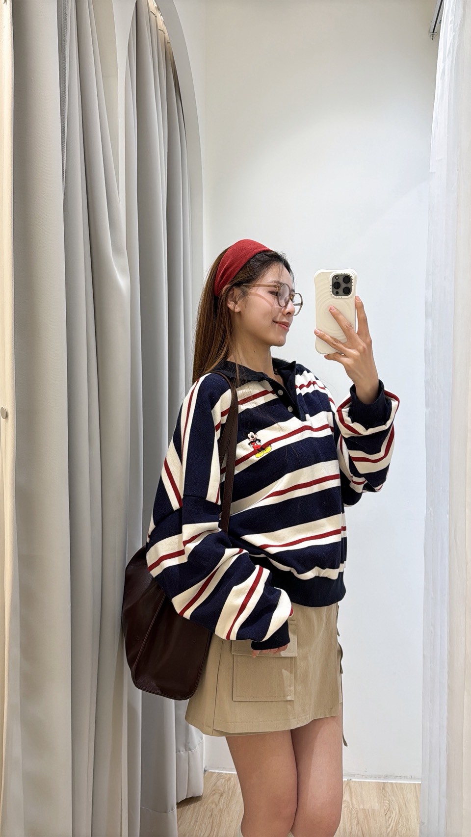 NE58正版米奇學院條紋衣  