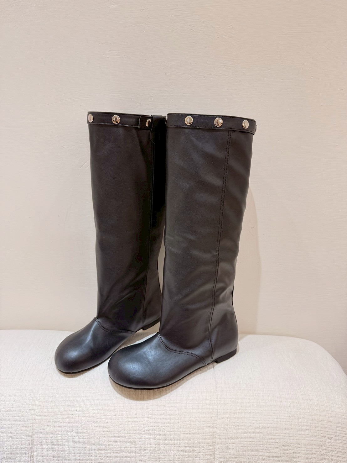 MAR16圓釘釦寬筒長靴