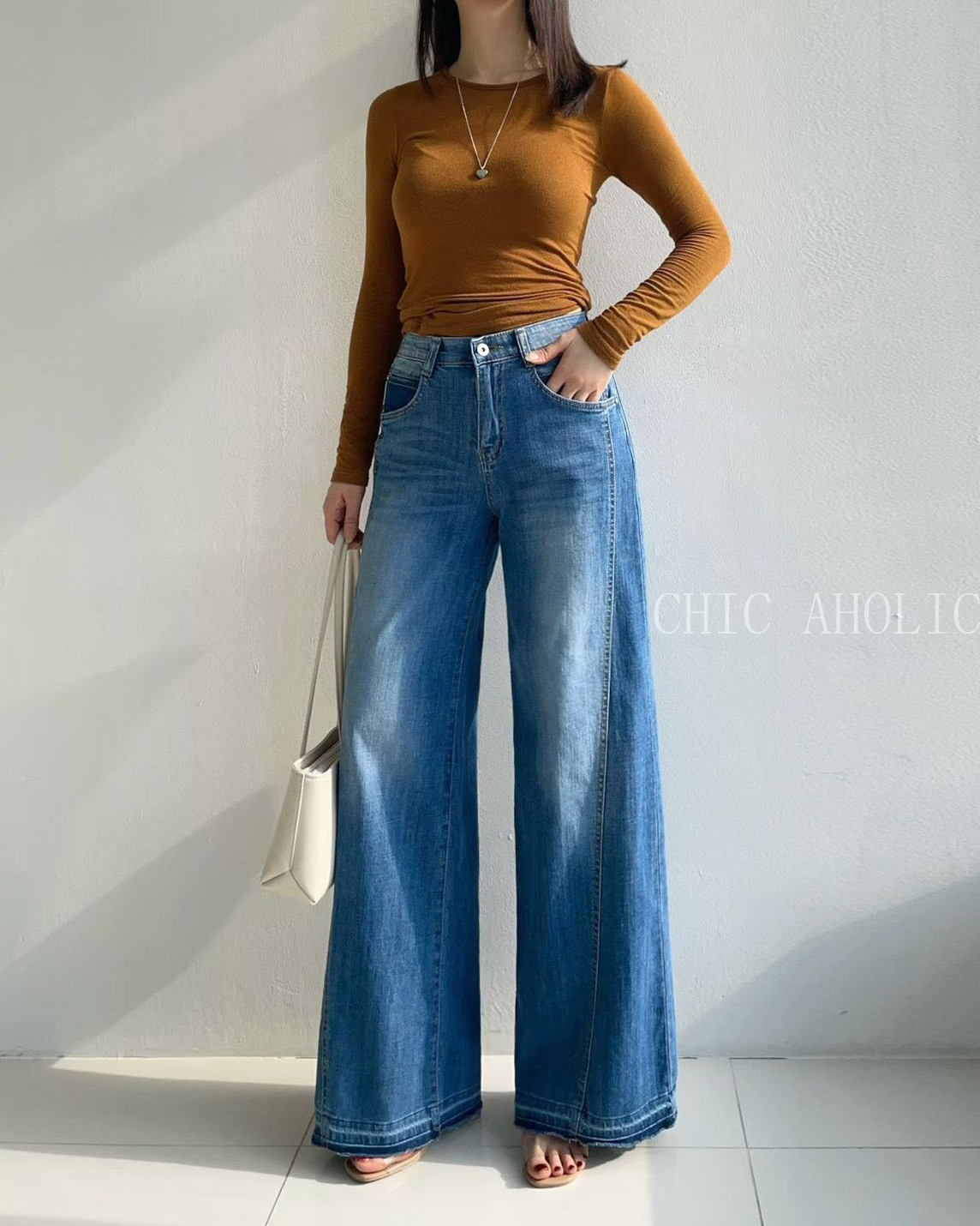 MAR41斜邊車喇叭寬褲