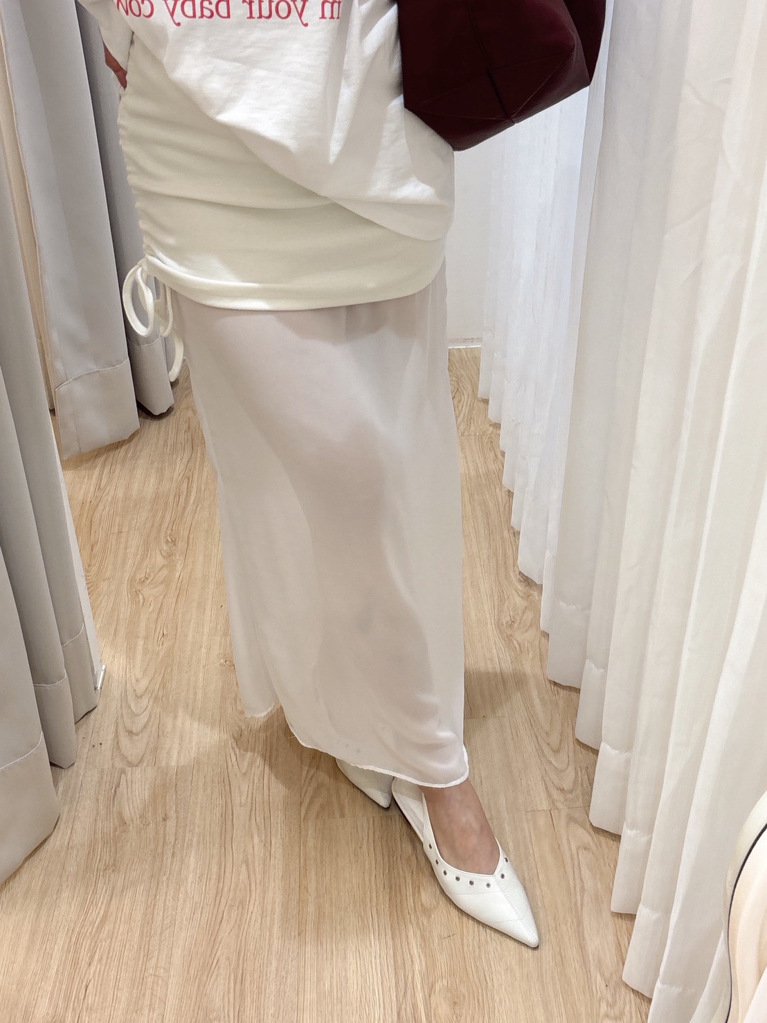 MAR51兩件式短拼接紗長裙 