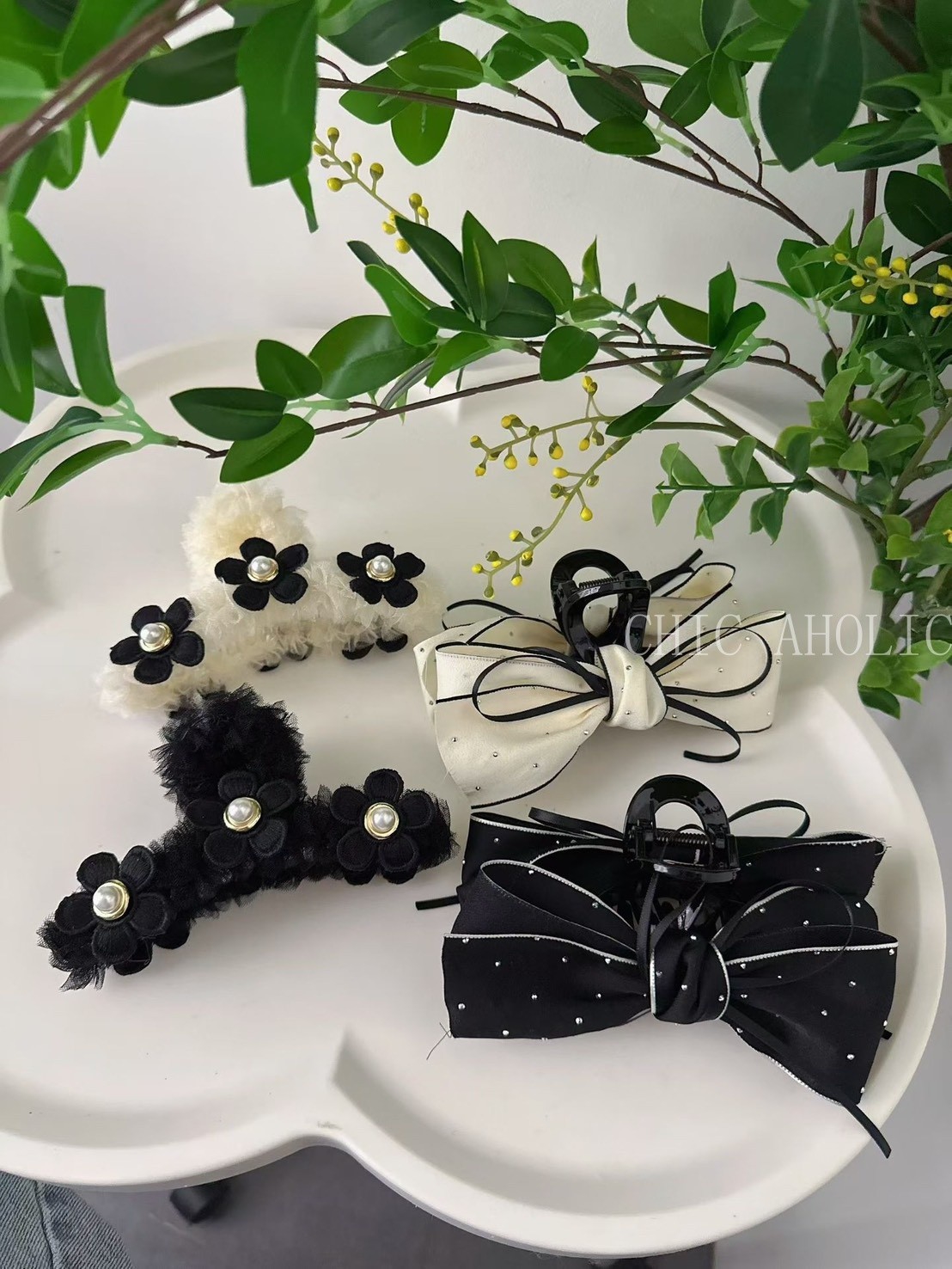 MAR60三朵黑花抓夾