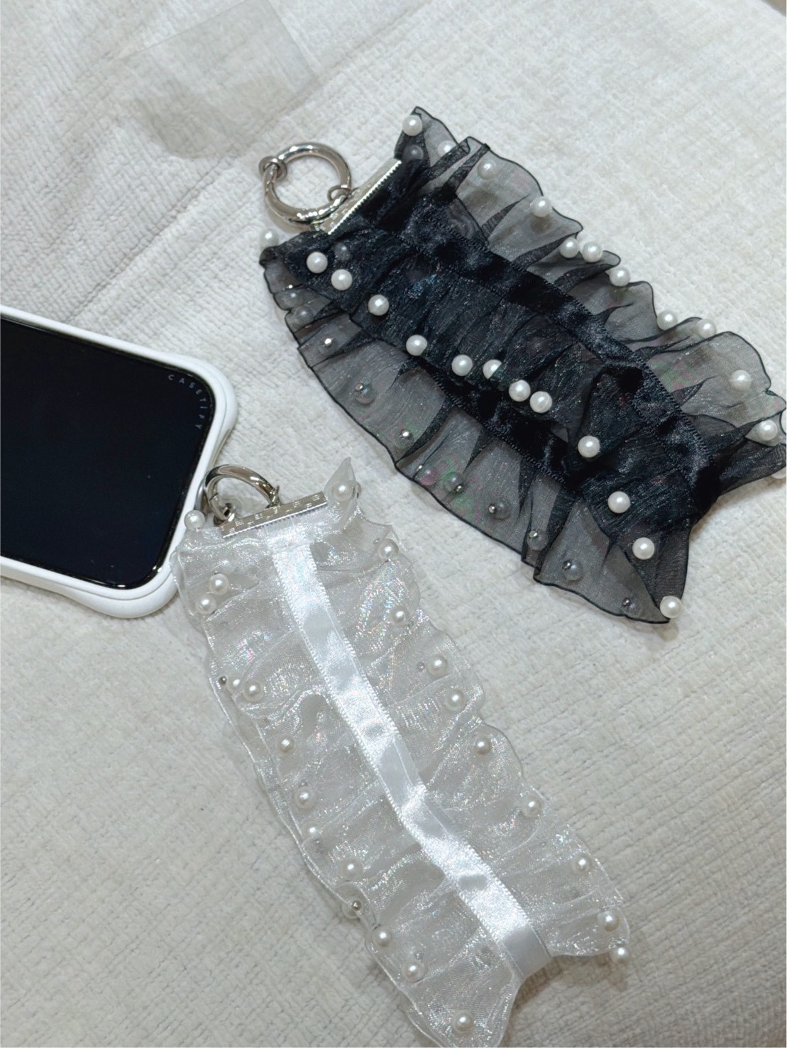 MAR54珍珠歐根紗手機吊飾