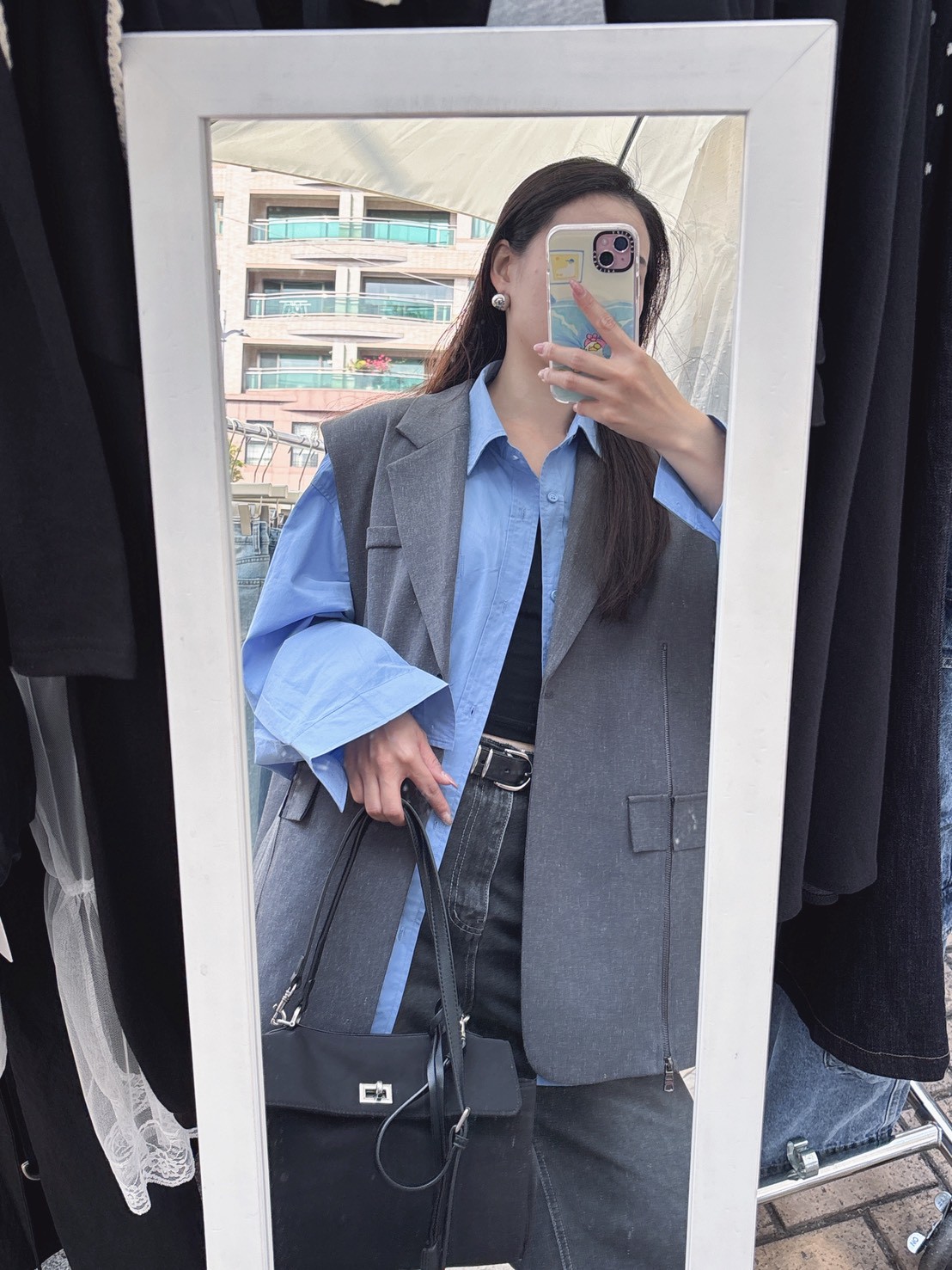 MEE37兩排拉鍊西裝背心