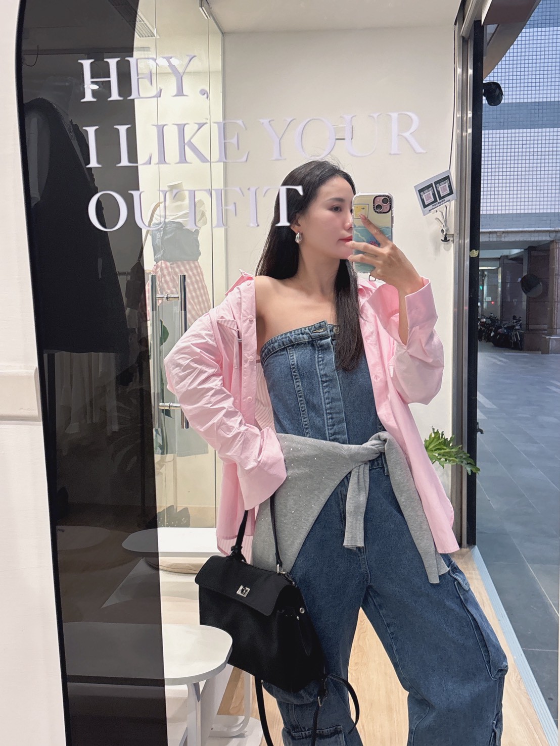 MEE39工作口袋平口牛仔褲