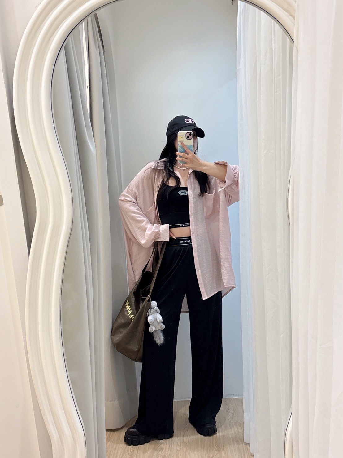 MEE46不怕皺涼涼字母寬褲