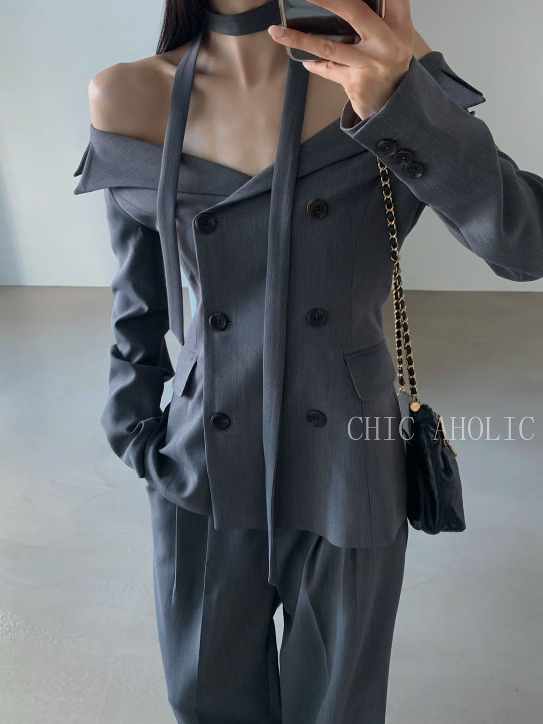 MEE11可露肩西裝上衣