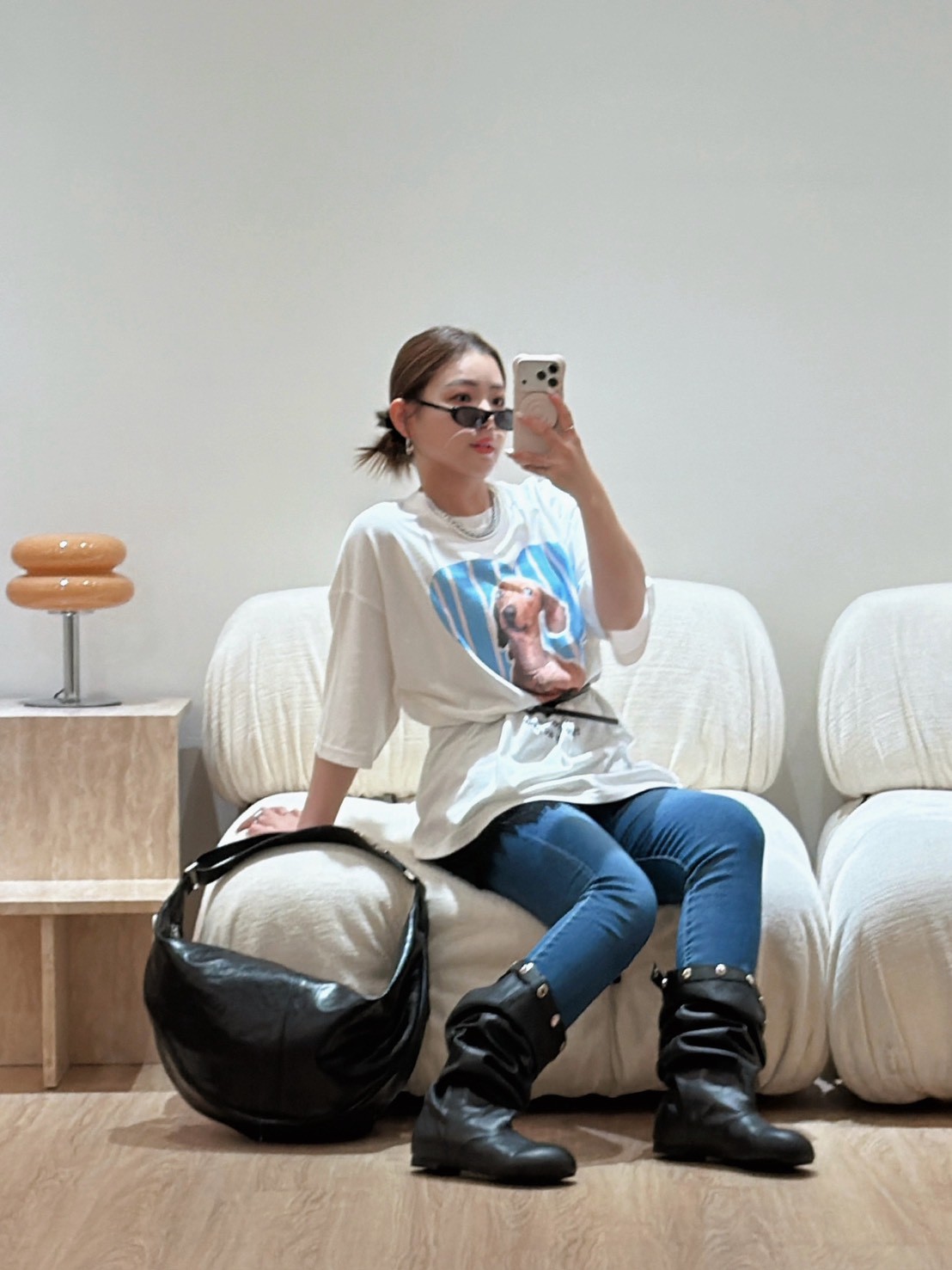 WR08藍直條紋臘腸狗上衣 