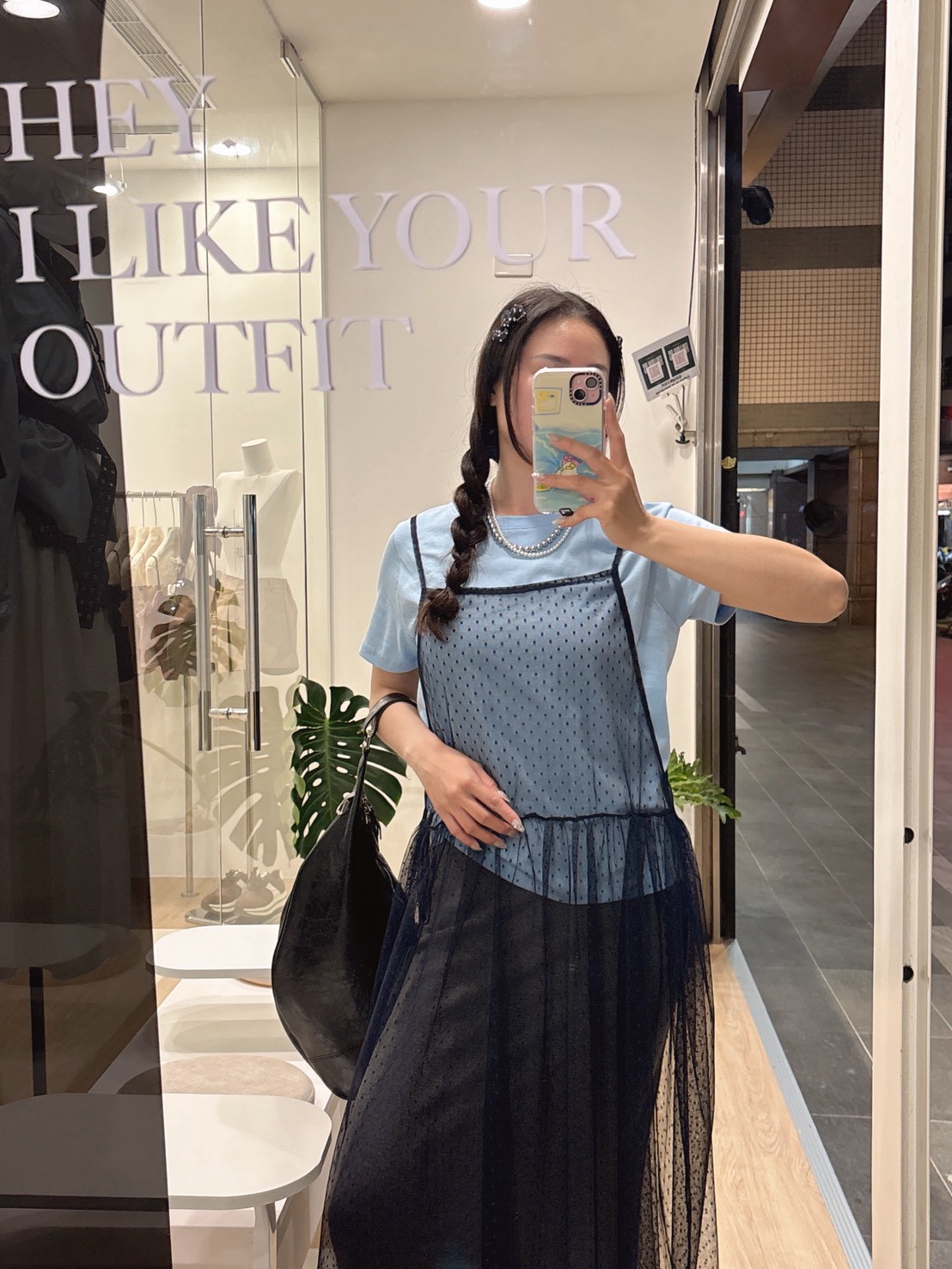 WR31網眼透紗質洋裝 