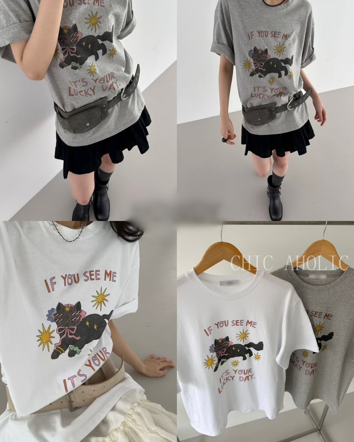 WR32光芒戴2隻墨鏡黑貓T