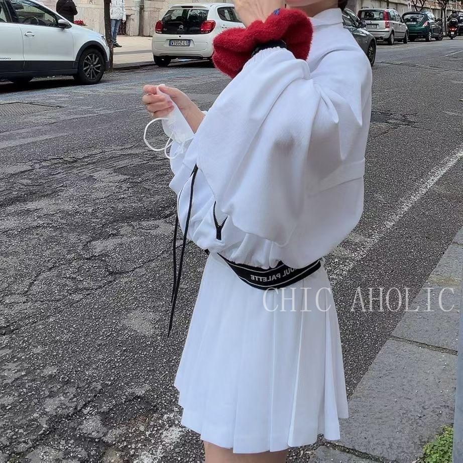 WR58褲頭SeoulP字母百褶裙 