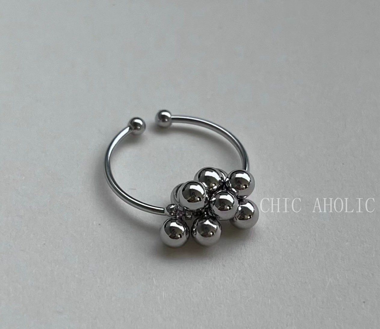 KQ03銀珠葡萄小串戒指