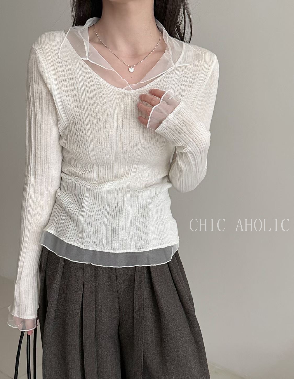 KQ29細節全拼紗透肌衣