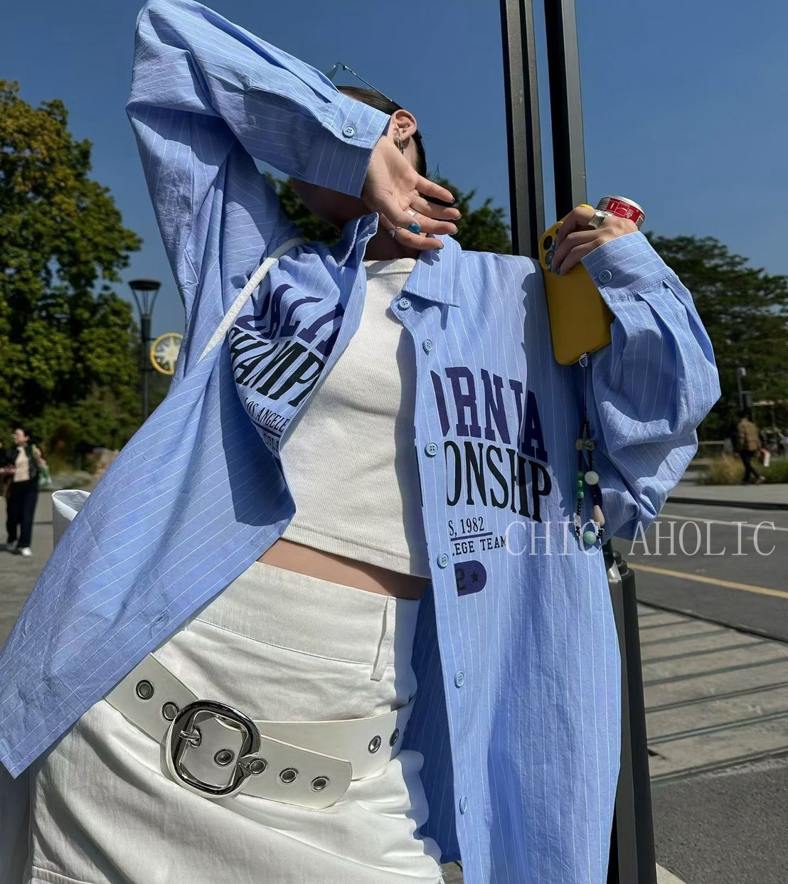 KQ33直條紋學院CALI襯衫