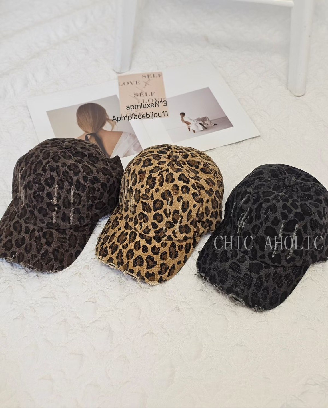 KQ53破壞邊豹紋棒球帽