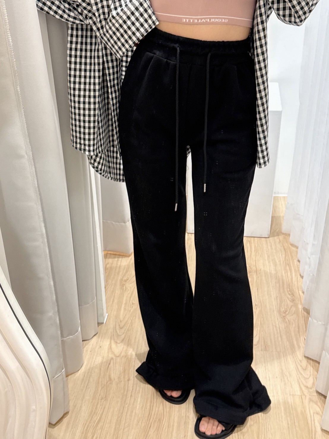 KQ38下擺荷葉棉質長褲