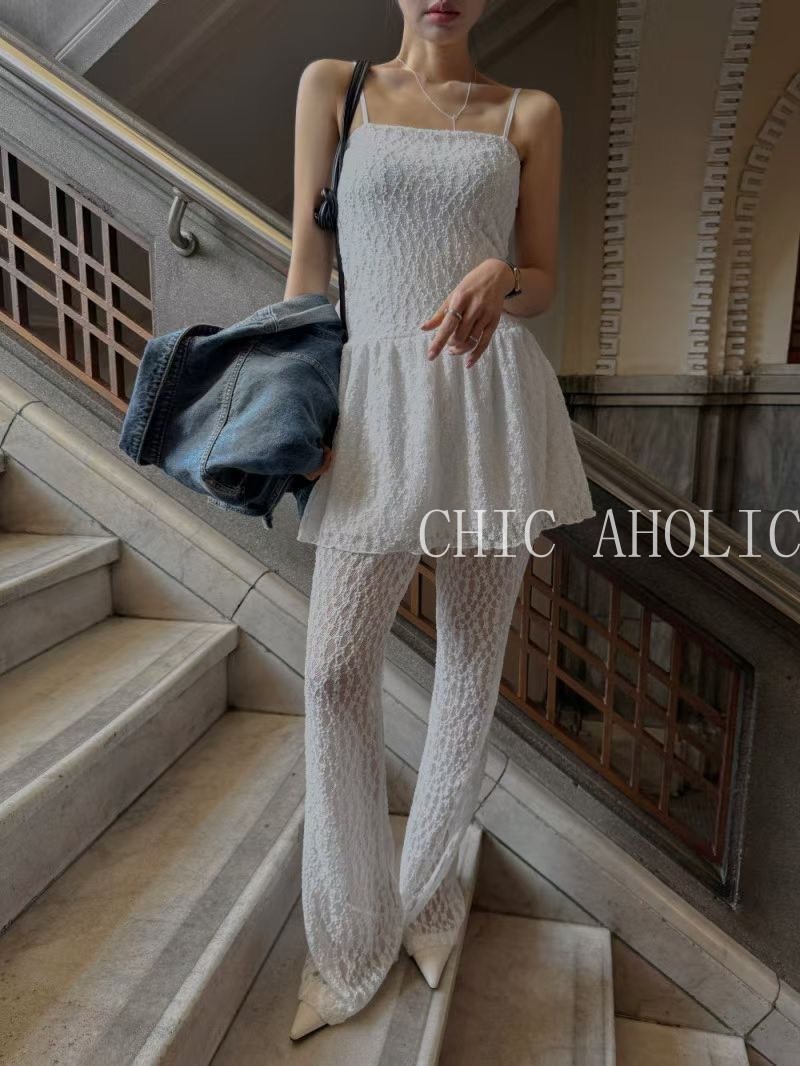 HE05細肩蕾絲小裙襬衣