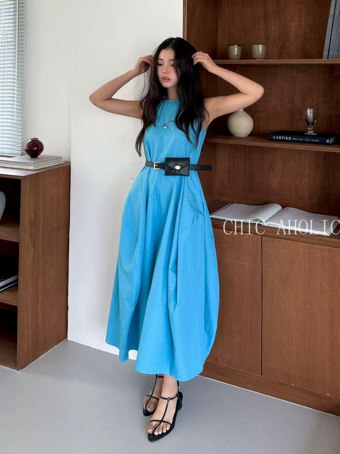 HE22有土耳其藍地中海洋裝