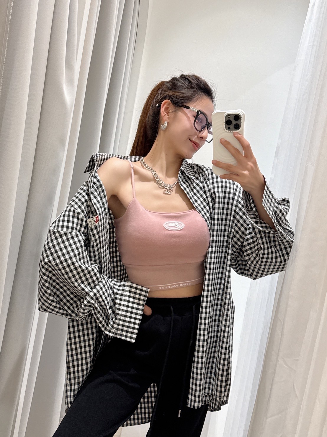 HE58卡通貼布格紋襯