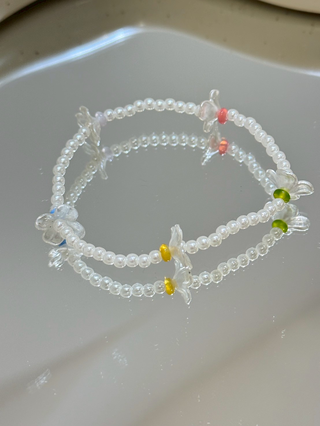 HE67紅黃綠小花手鍊