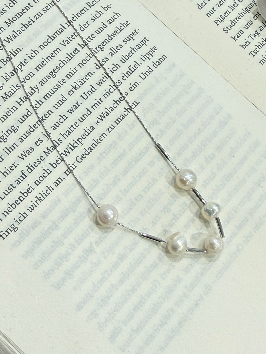 HE69銀短管串珍珠項鍊