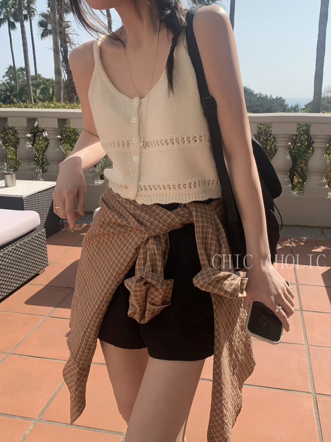 GR08勾針花邊細肩背心