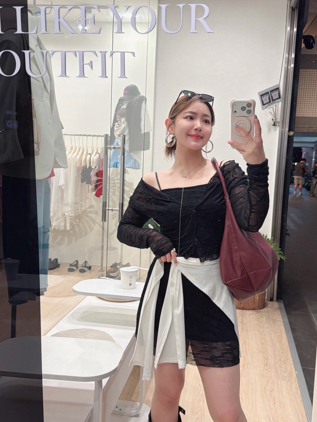 GR23蕾絲兩件式外套短洋裝SET