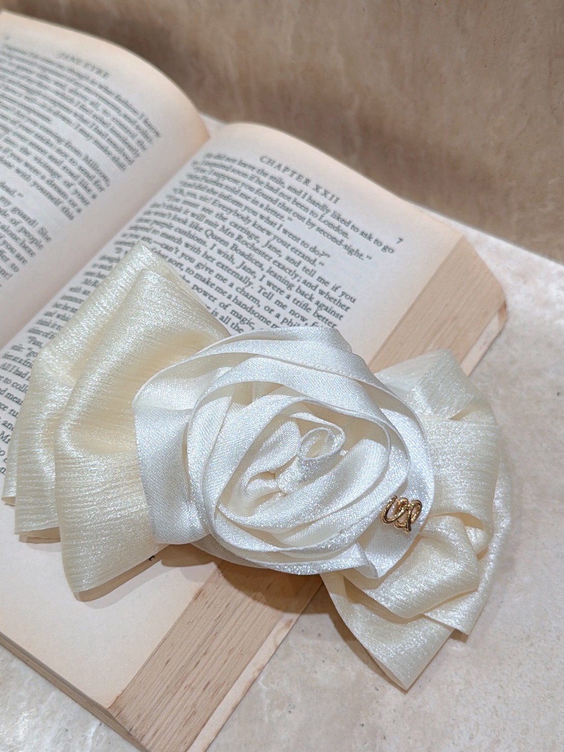 GR50蝴蝶結玫瑰花髮夾