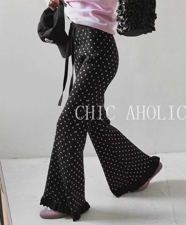 GR58波點喇叭荷葉褲