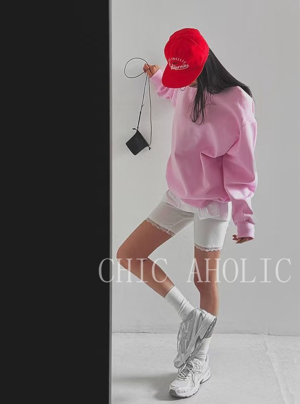 JK72蕾絲拼上下擺4分褲 