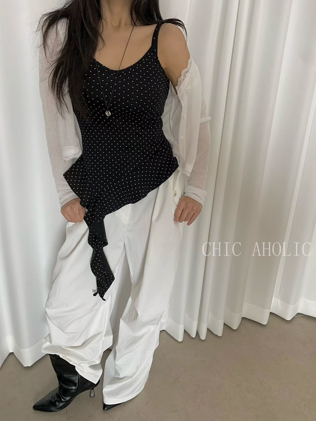 JK74點點垂小裙子波點衣