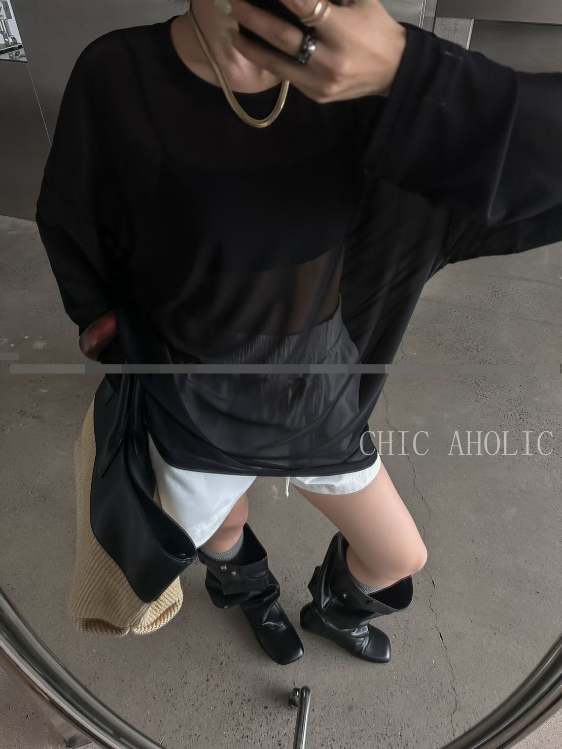 MY06有挺度的透肌感歐美寬鬆衣 