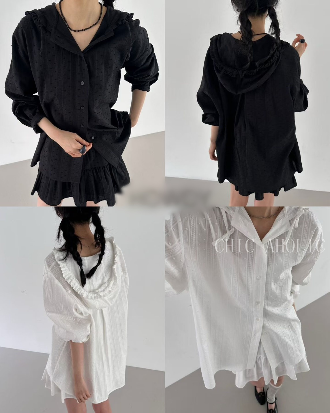 MY17點點緹花連帽襯衫