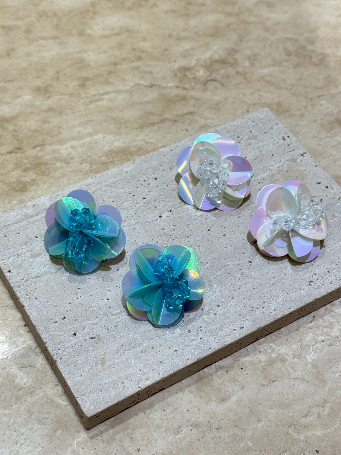 MY41美人魚的大片花朵耳環