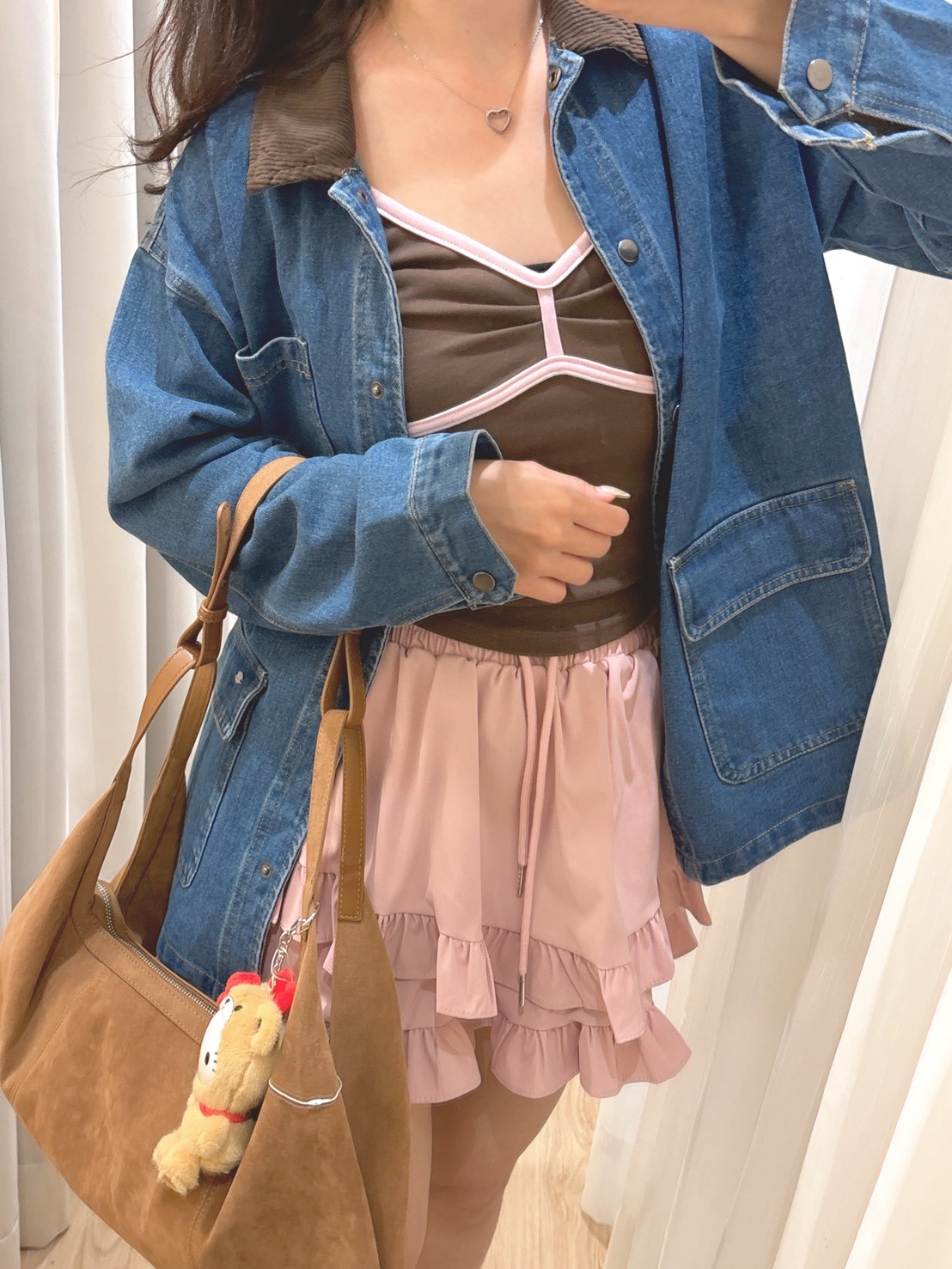 MY46燈芯絨領牛仔外套