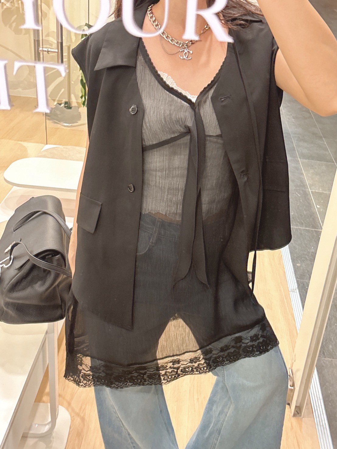 透紗疊搭日雜洋裝