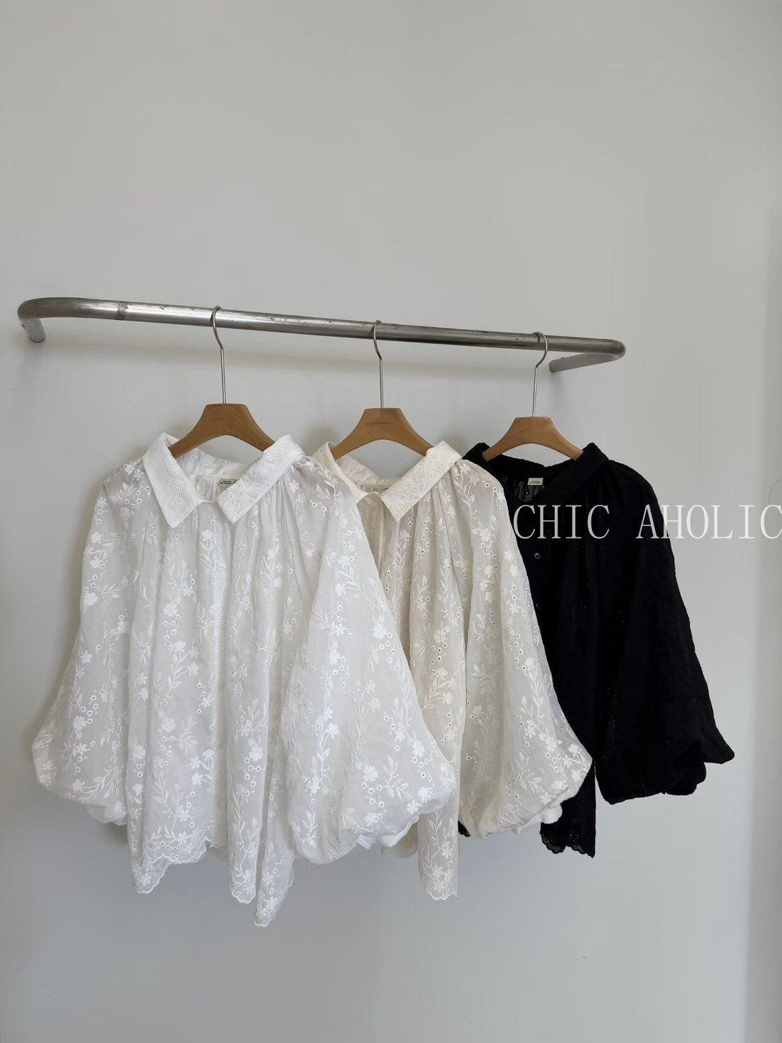 手工蕾絲挺的布料襯衫